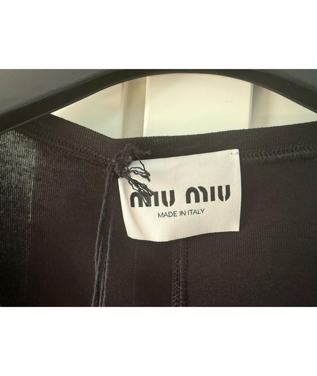 MIU MIU Черное шелковое повседневное платье, фото 2