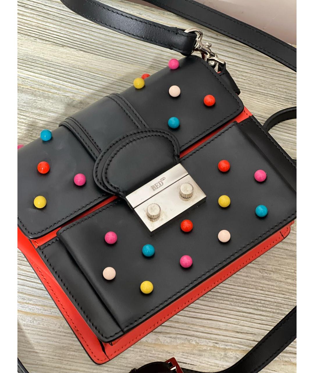 RED VALENTINO Черная кожаная сумка тоут, фото 2