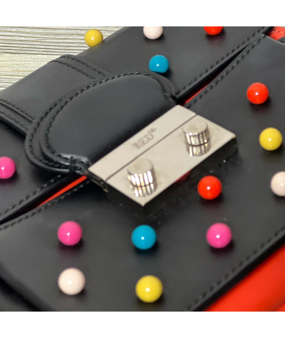 RED VALENTINO Черная кожаная сумка тоут, фото 6