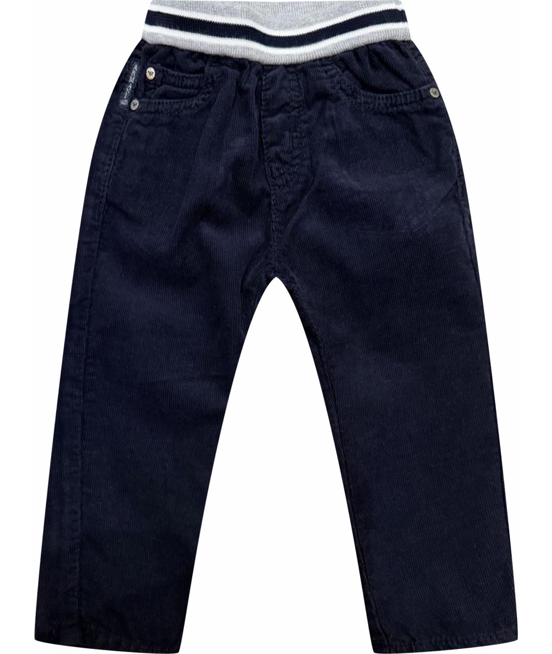 ARMANI JUNIOR Черные хлопковые брюки и шорты, фото 1