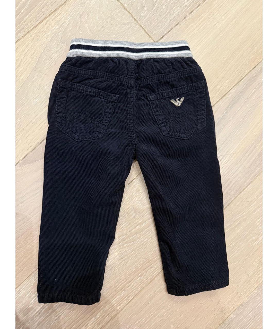 ARMANI JUNIOR Черные хлопковые брюки и шорты, фото 2