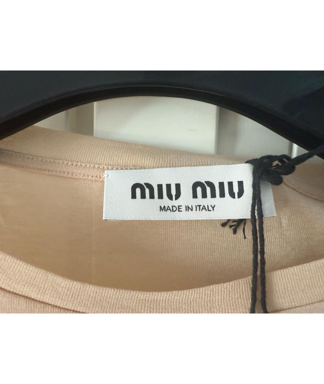 MIU MIU Бежевая футболка, фото 3