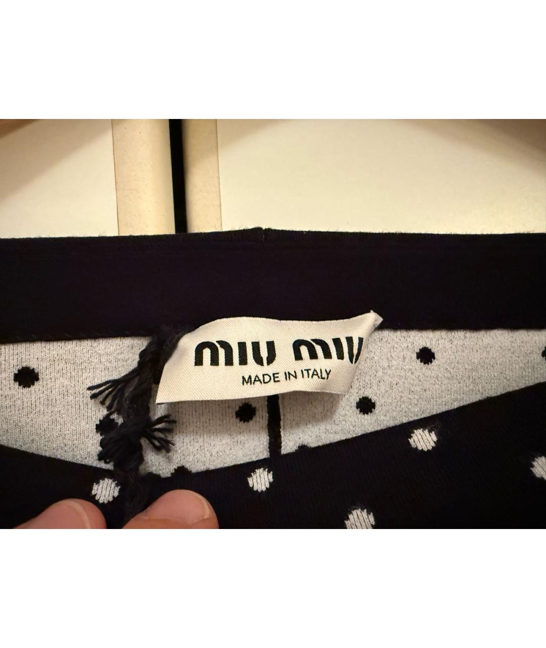 MIU MIU Черная вискозная юбка миди, фото 2