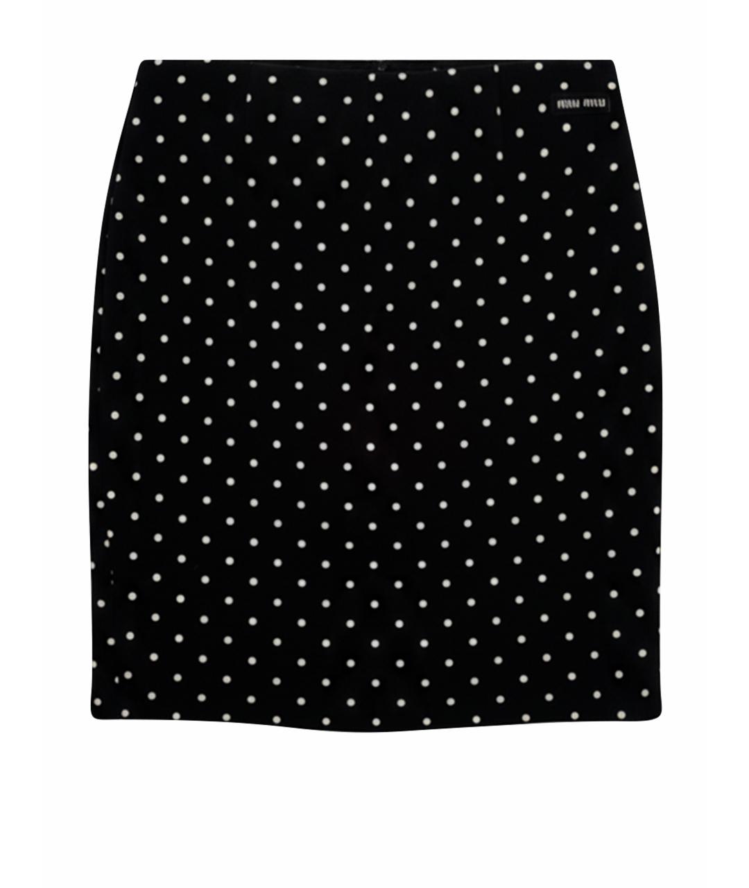 MIU MIU Черная вискозная юбка миди, фото 1