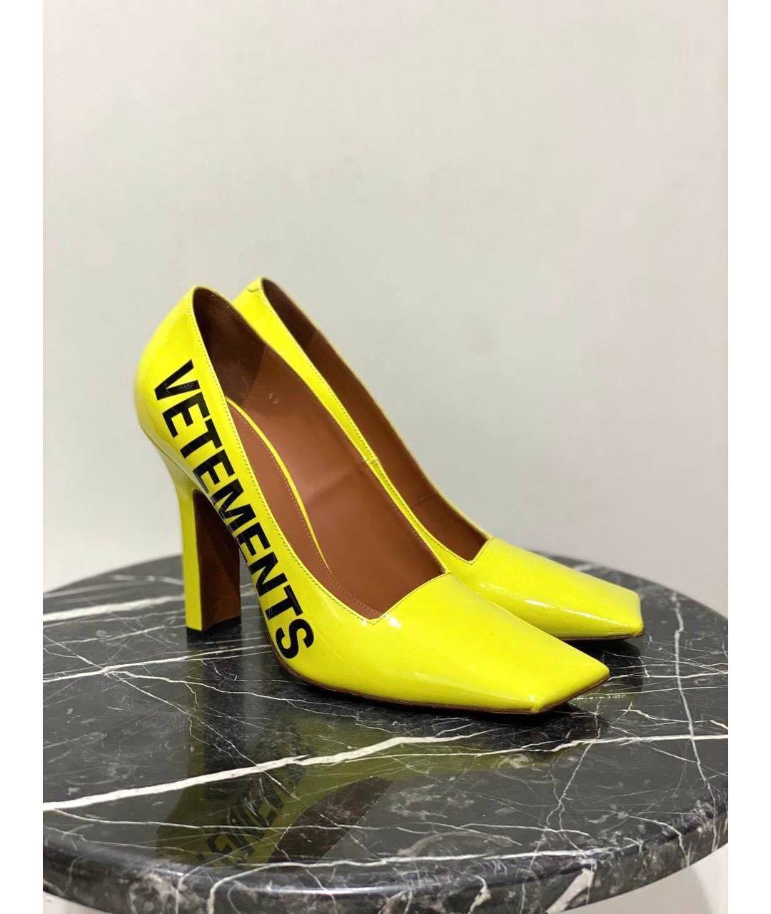VETEMENTS Желтые кожаные туфли, фото 4