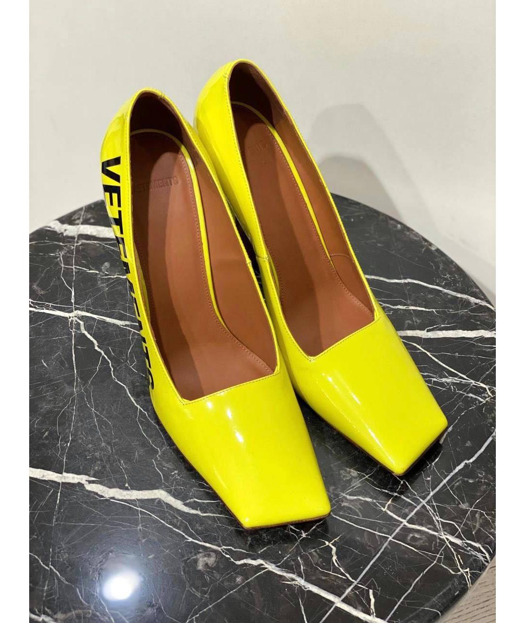VETEMENTS Желтые кожаные туфли, фото 2