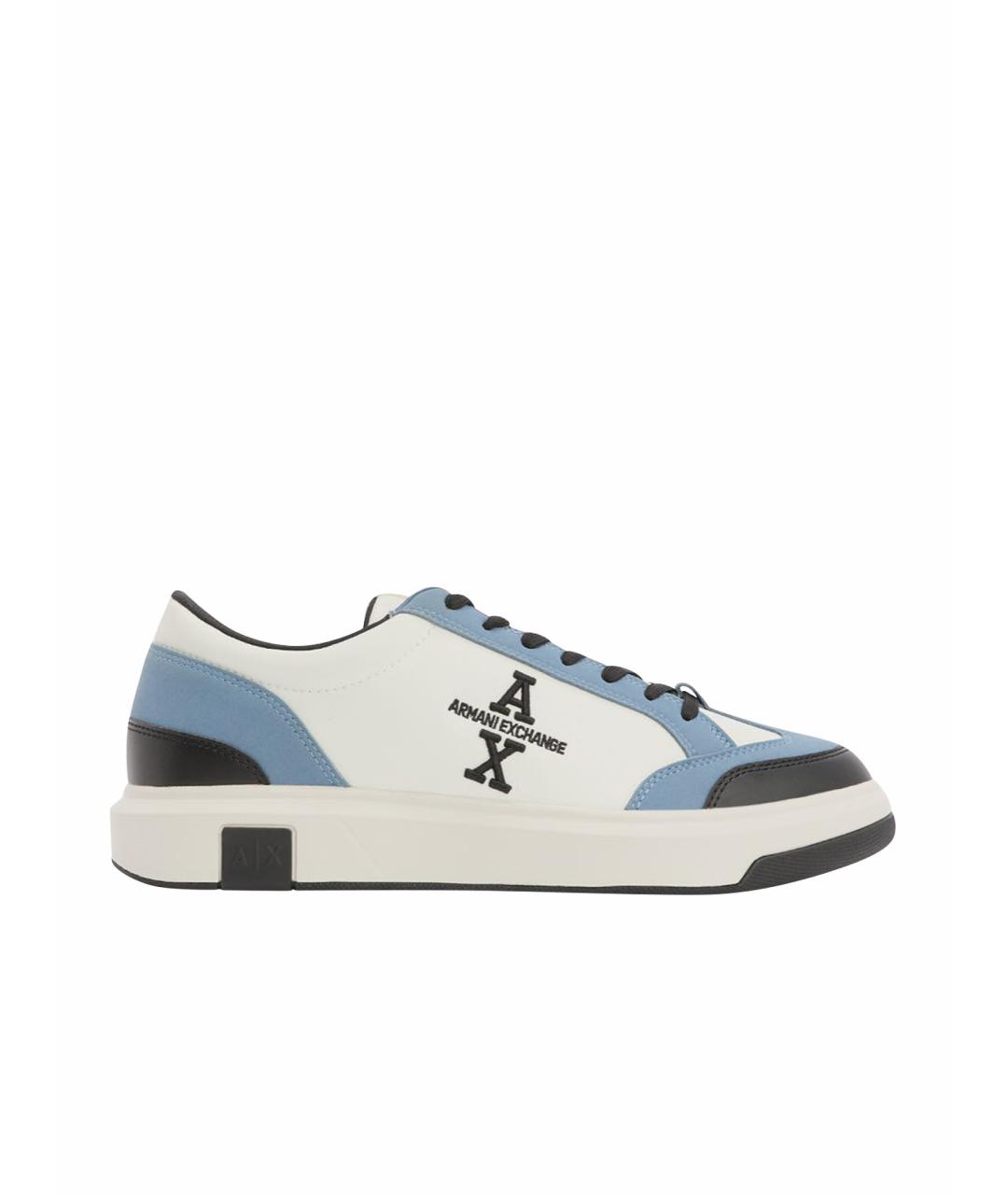 ARMANI EXCHANGE Голубые замшевые низкие кроссовки / кеды, фото 1