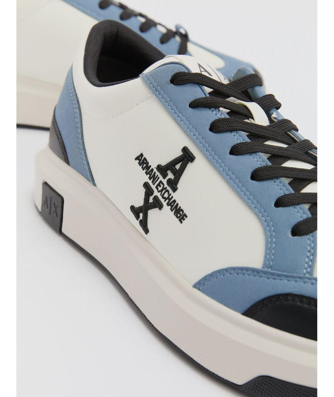 ARMANI EXCHANGE Голубые замшевые низкие кроссовки / кеды, фото 5