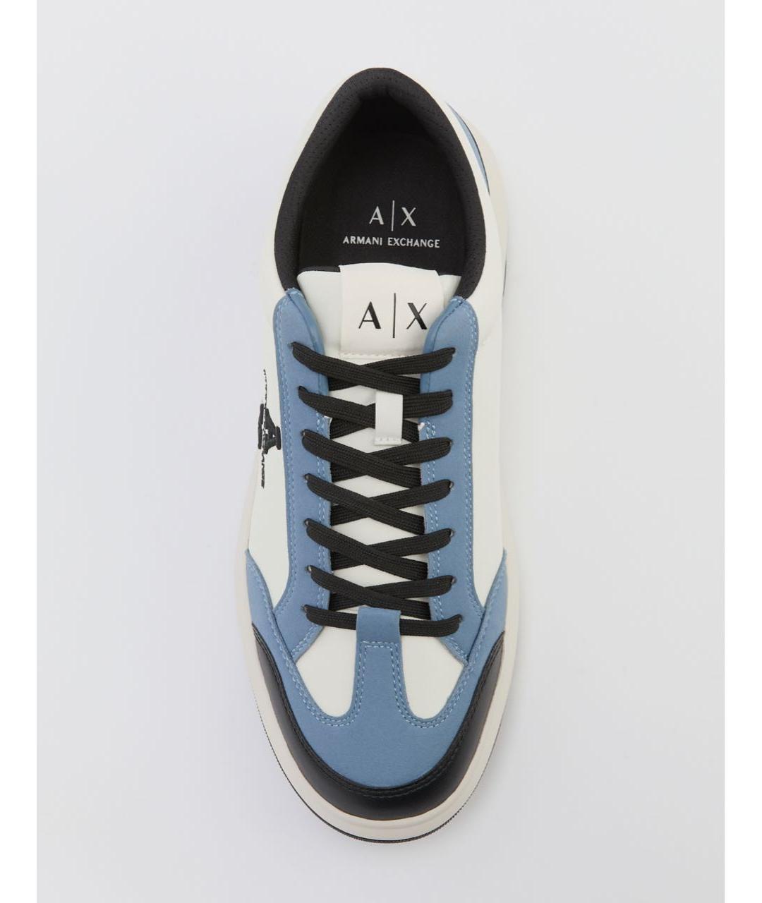 ARMANI EXCHANGE Голубые замшевые низкие кроссовки / кеды, фото 4