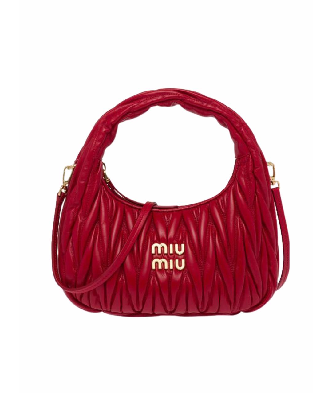 MIU MIU Красная кожаная сумка с короткими ручками, фото 1