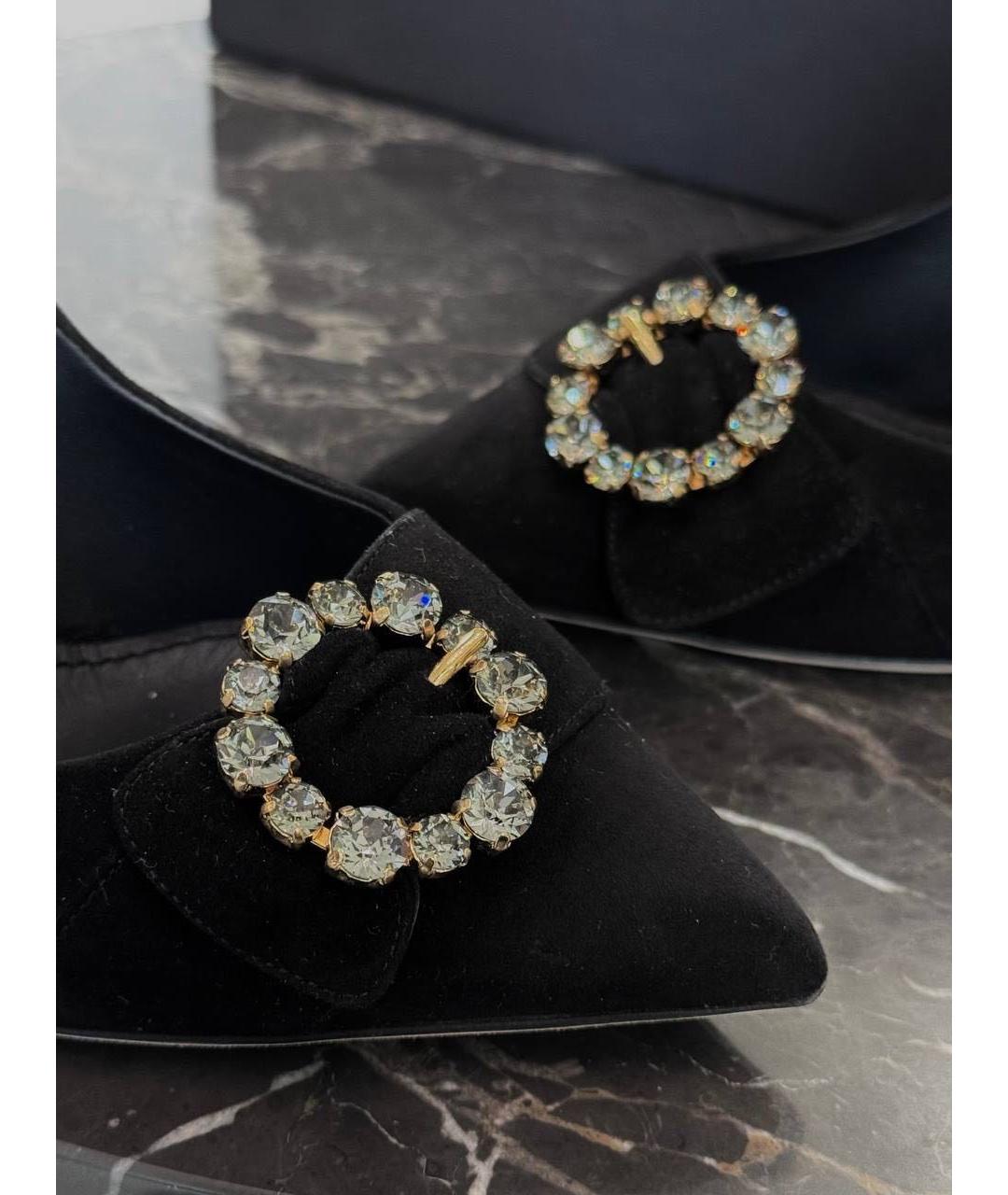 DOLCE&GABBANA Черные замшевые туфли, фото 2