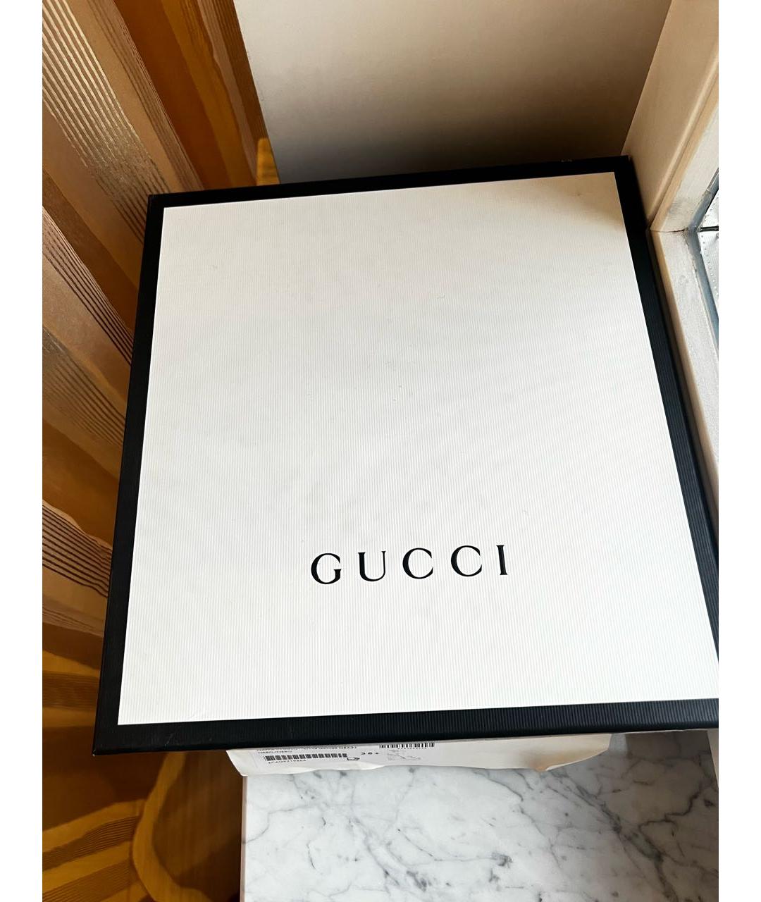 GUCCI Черные кожаные босоножки, фото 7