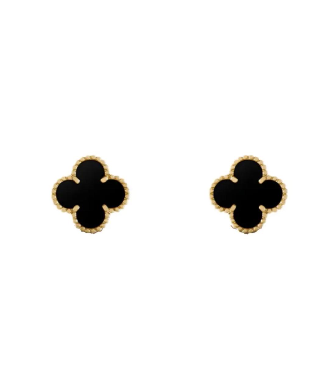 VAN CLEEF & ARPELS Черные серьги из желтого золота, фото 1
