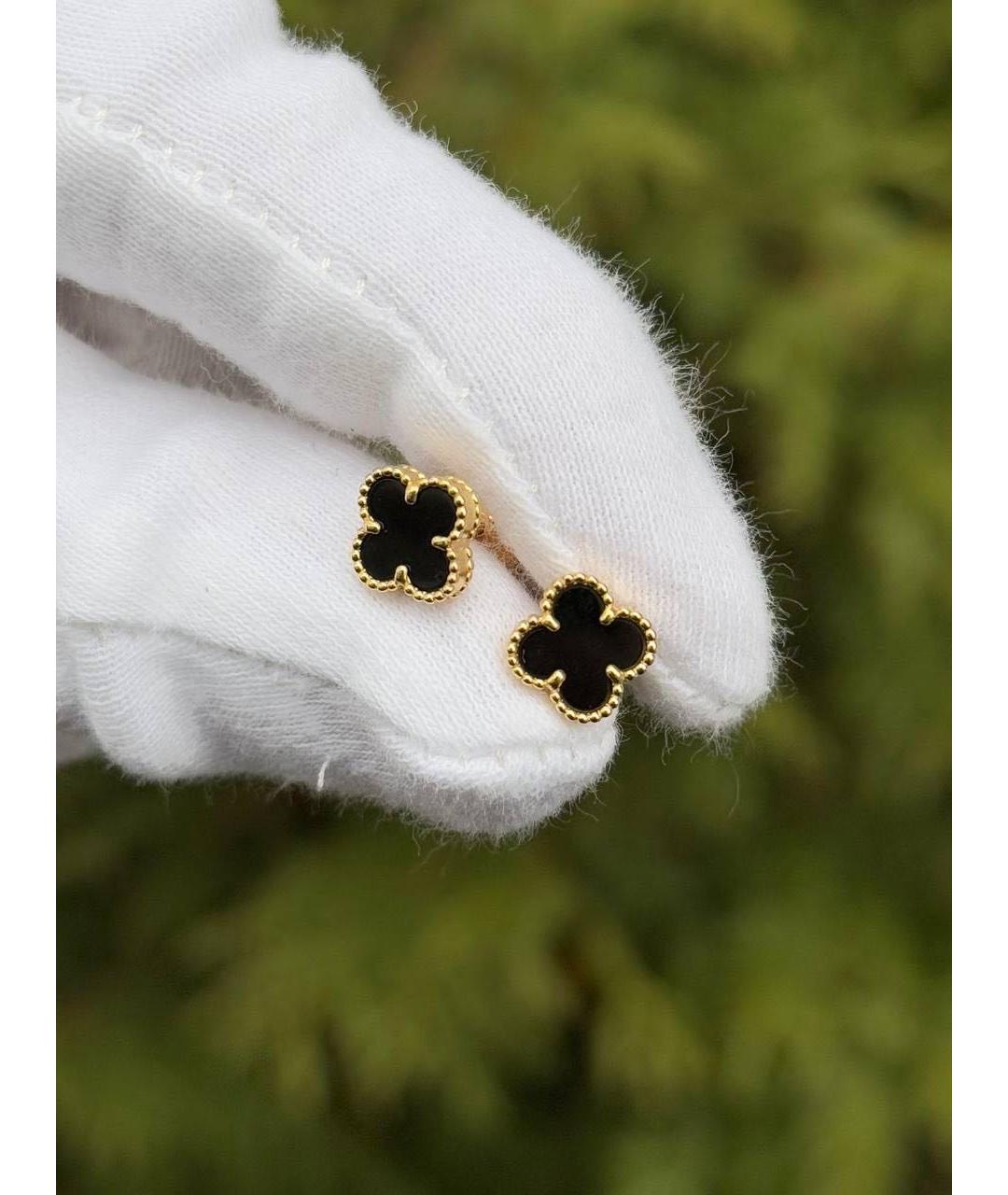 VAN CLEEF & ARPELS Черные серьги из желтого золота, фото 2