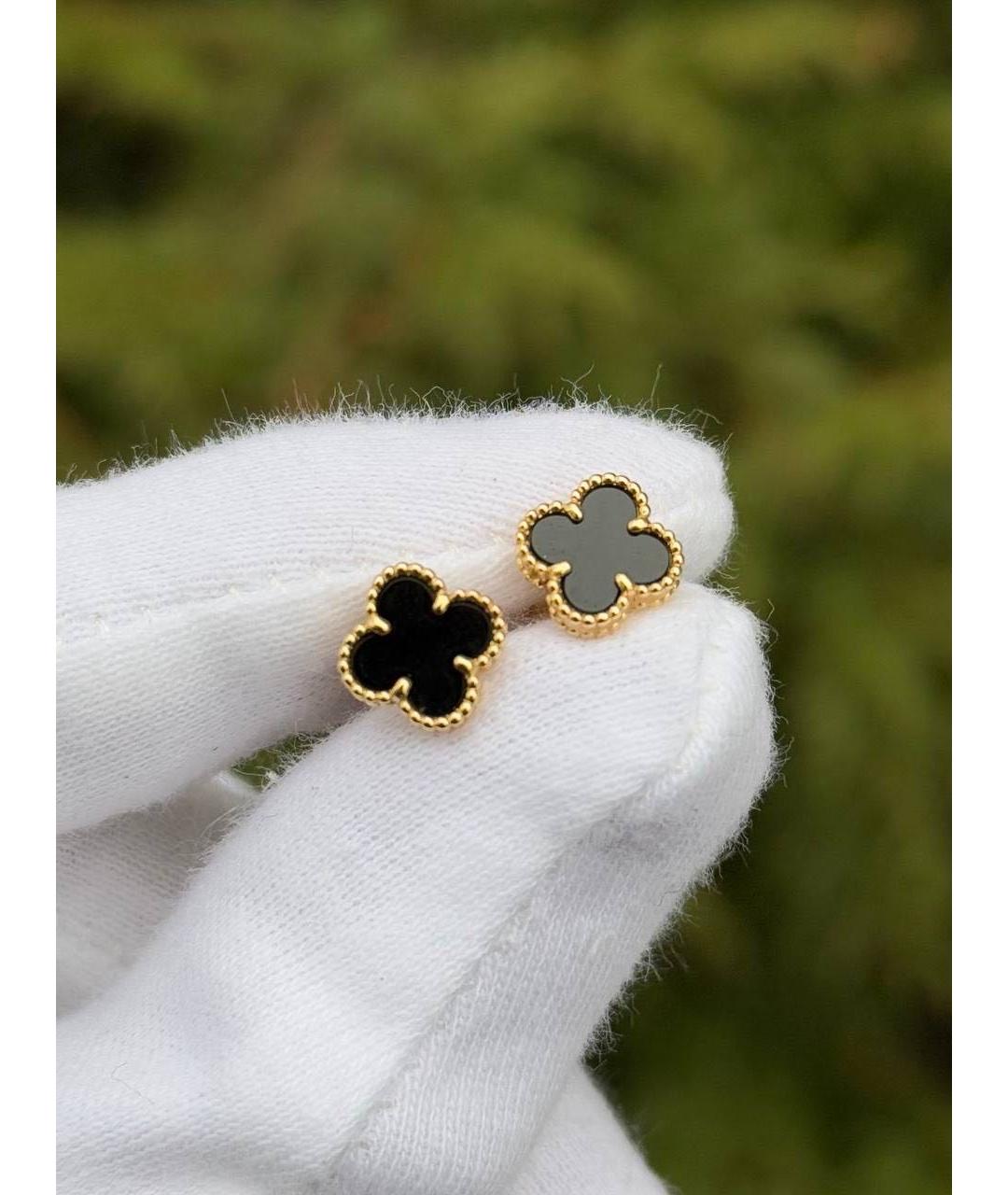 VAN CLEEF & ARPELS Черные серьги из желтого золота, фото 4