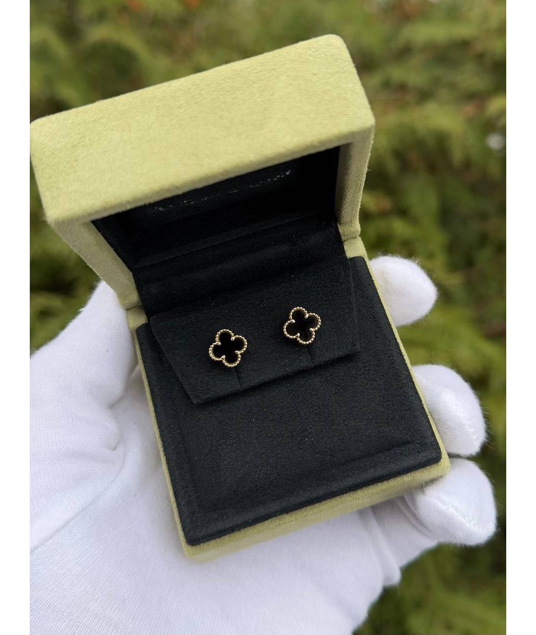 VAN CLEEF & ARPELS Черные серьги из желтого золота, фото 3