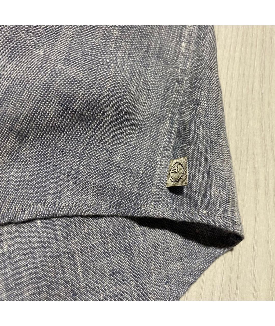 ARMANI COLLEZIONI Серая льняная кэжуал рубашка, фото 6