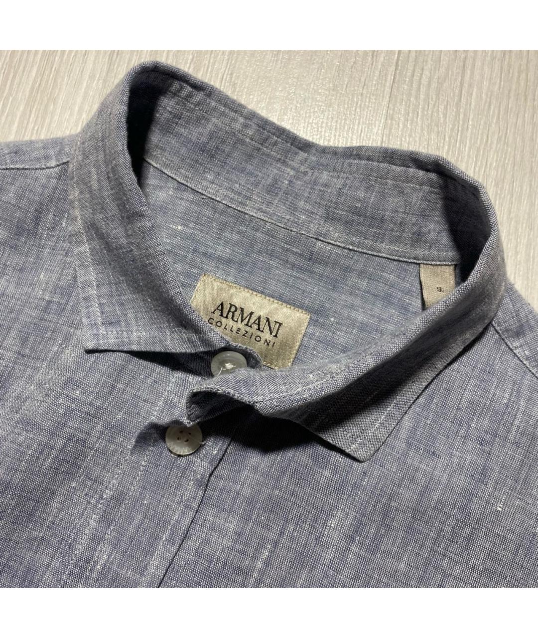 ARMANI COLLEZIONI Серая льняная кэжуал рубашка, фото 3