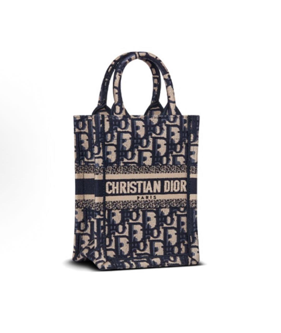 CHRISTIAN DIOR Темно-синяя сумка тоут, фото 2