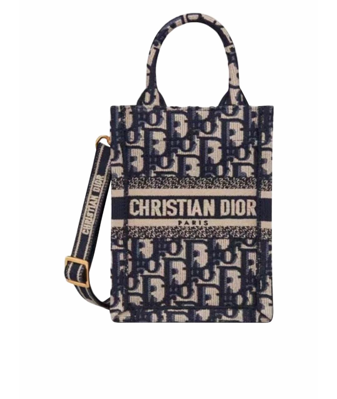 CHRISTIAN DIOR Темно-синяя сумка тоут, фото 1