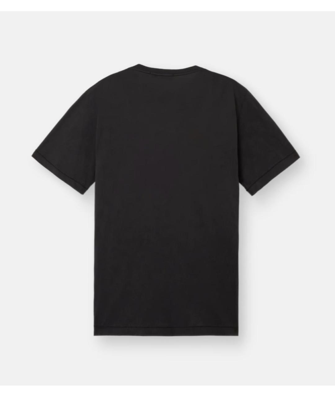 STONE ISLAND Черная хлопковая футболка, фото 4