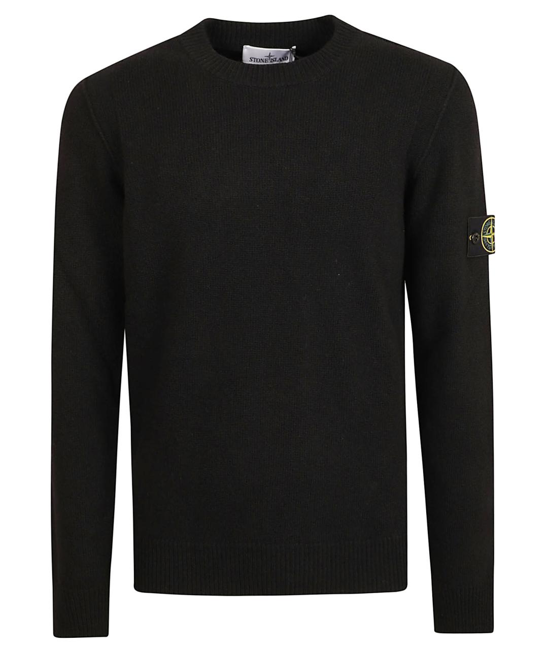 STONE ISLAND Черный шерстяной джемпер / свитер, фото 1