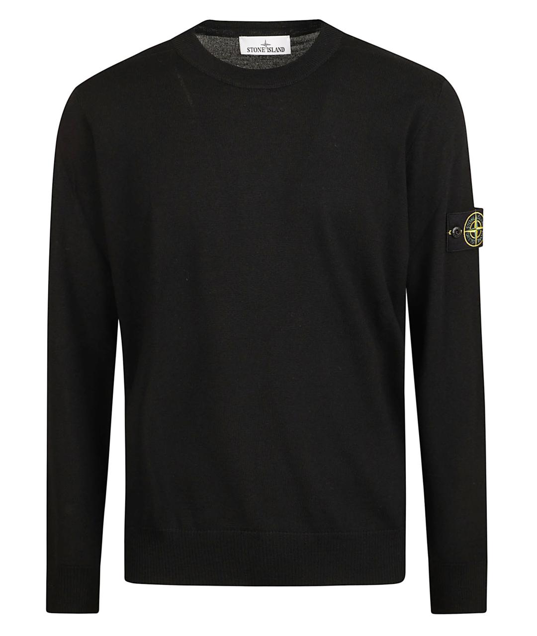 STONE ISLAND Черный шерстяной джемпер / свитер, фото 1