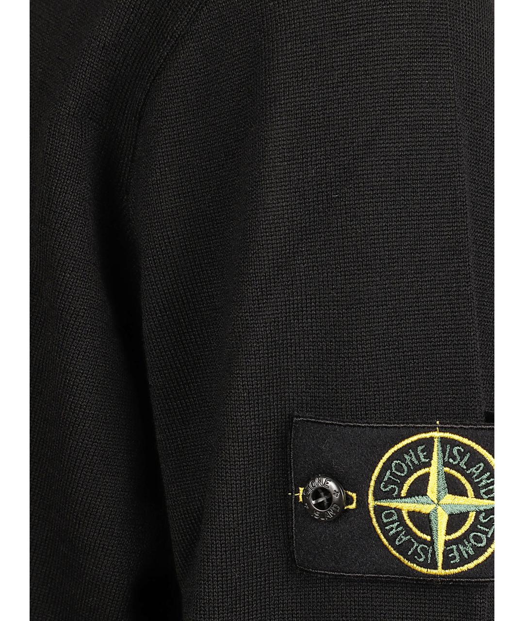 STONE ISLAND Черный шерстяной джемпер / свитер, фото 2