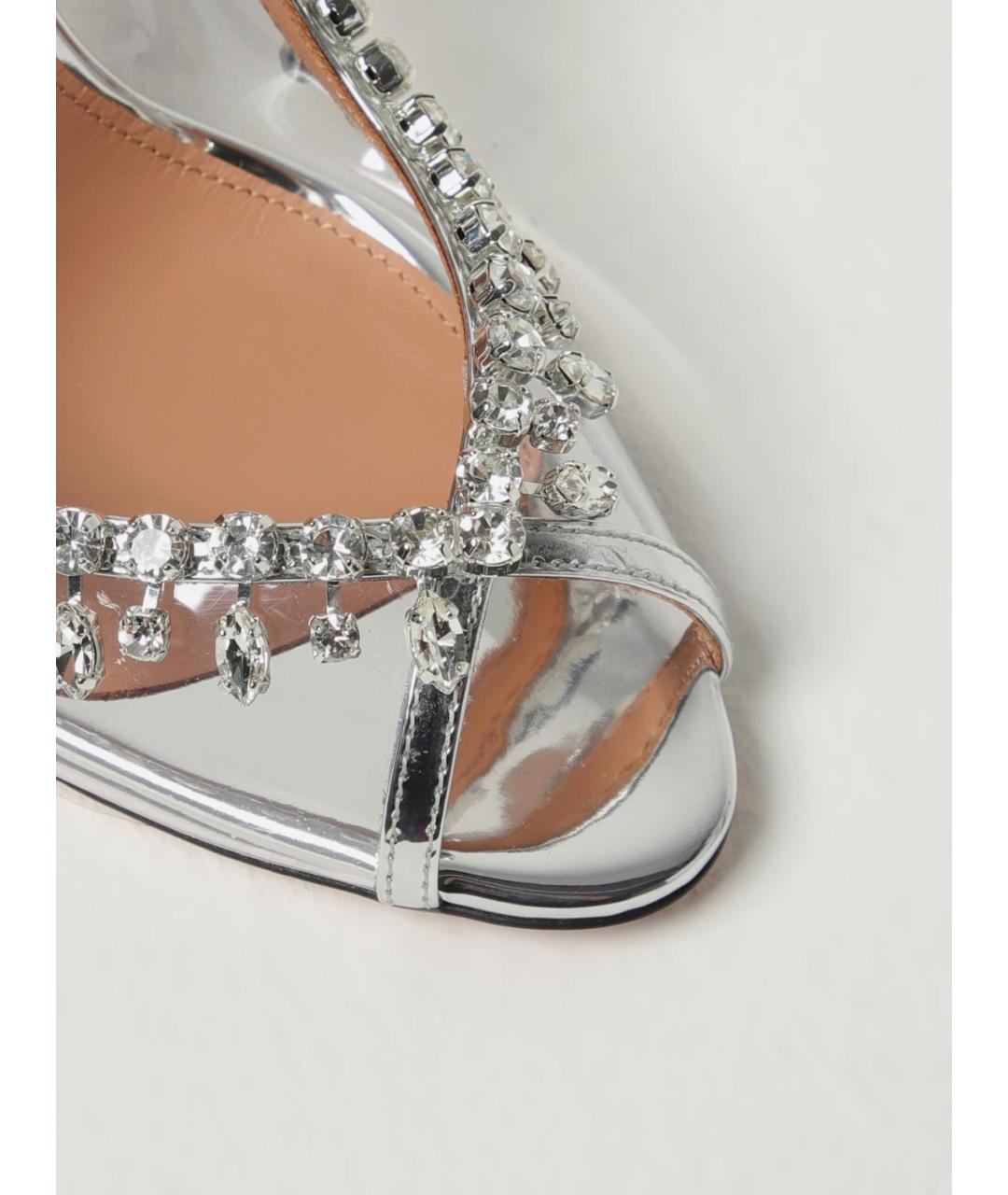 AQUAZZURA Серебряные босоножки, фото 4