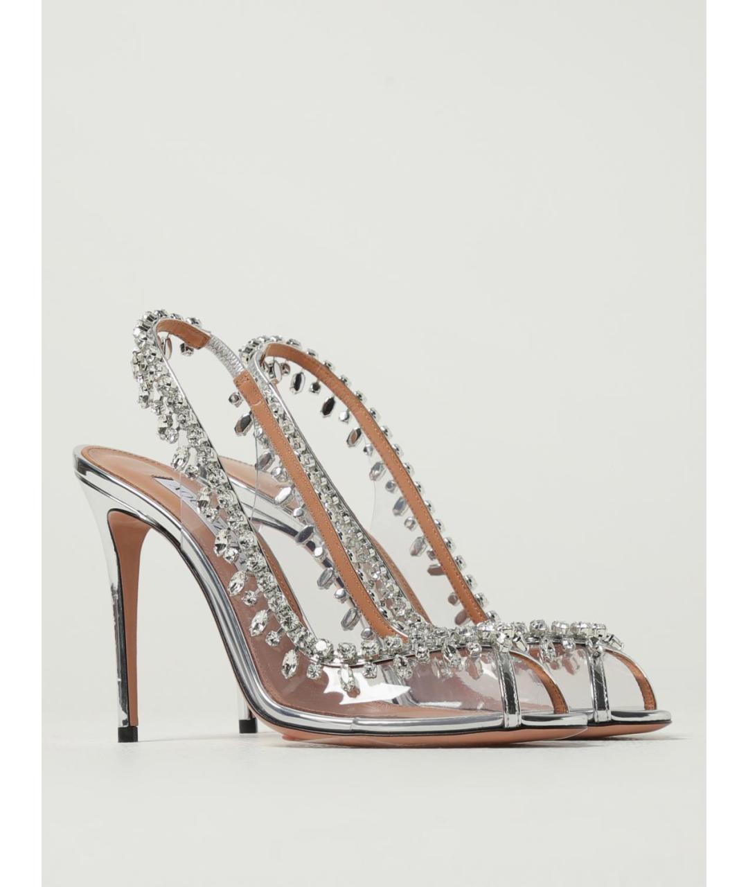 AQUAZZURA Серебряные босоножки, фото 2