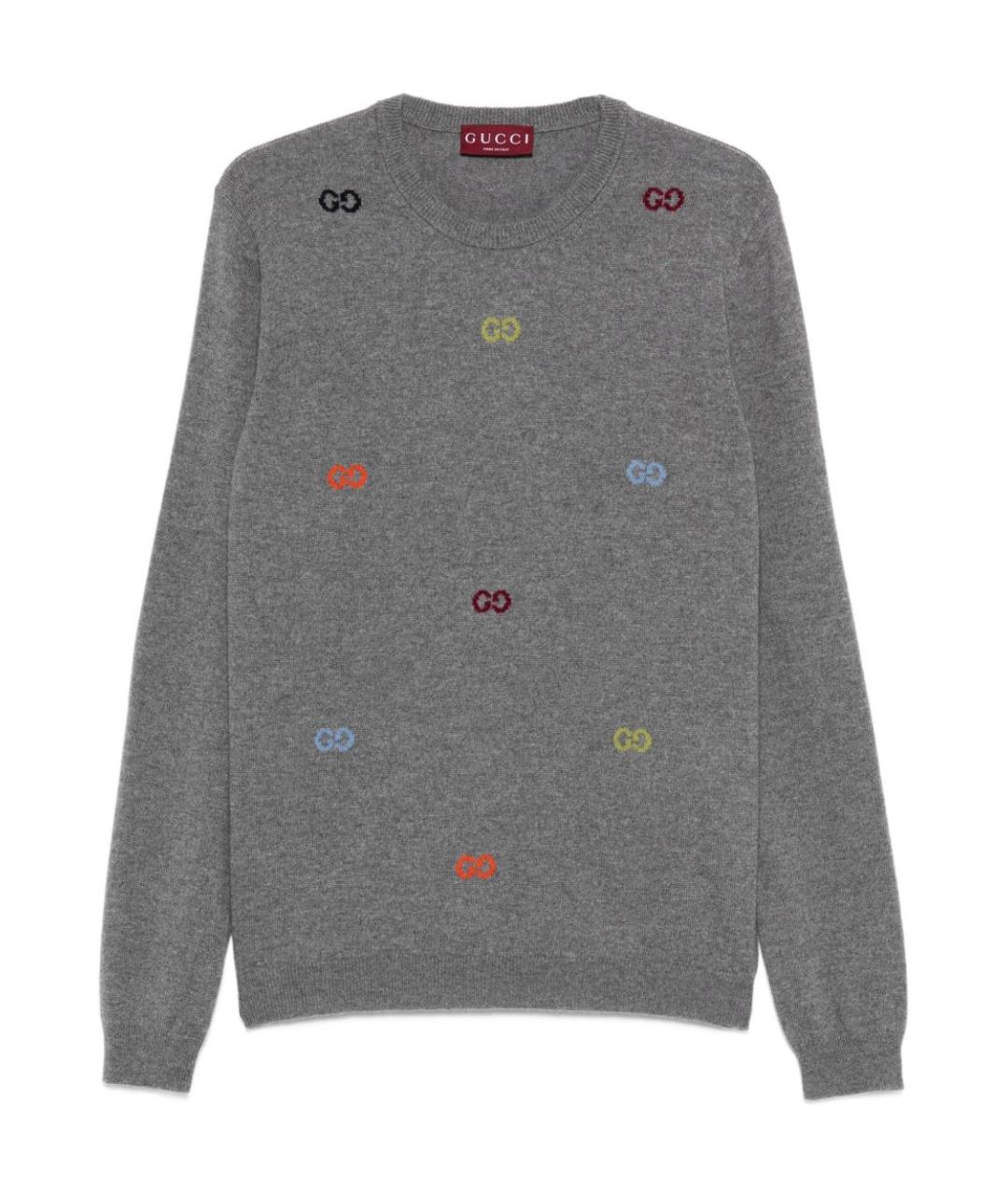 GUCCI Серый кашемировый джемпер / свитер, фото 1