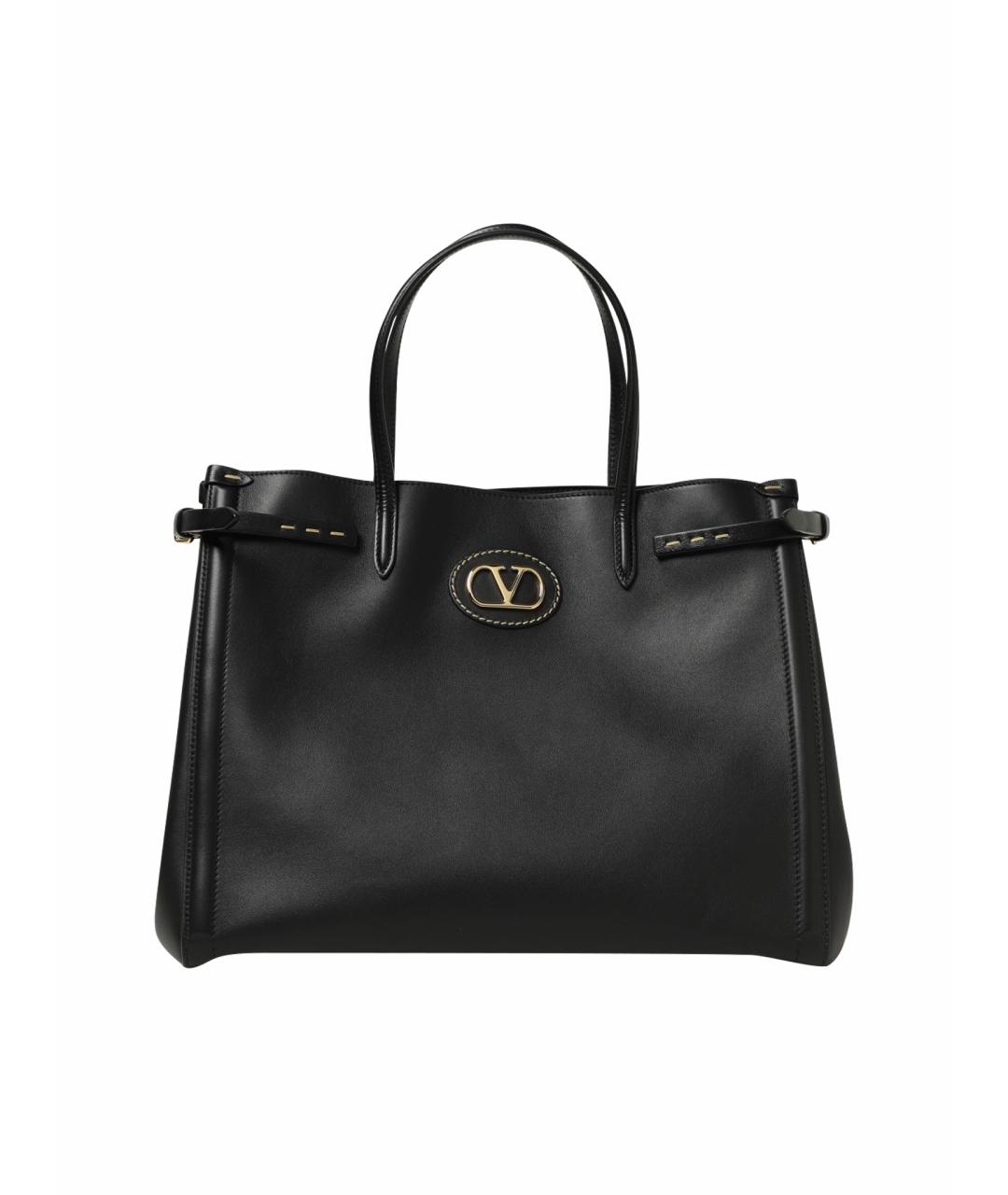 VALENTINO Черная кожаная сумка тоут, фото 1