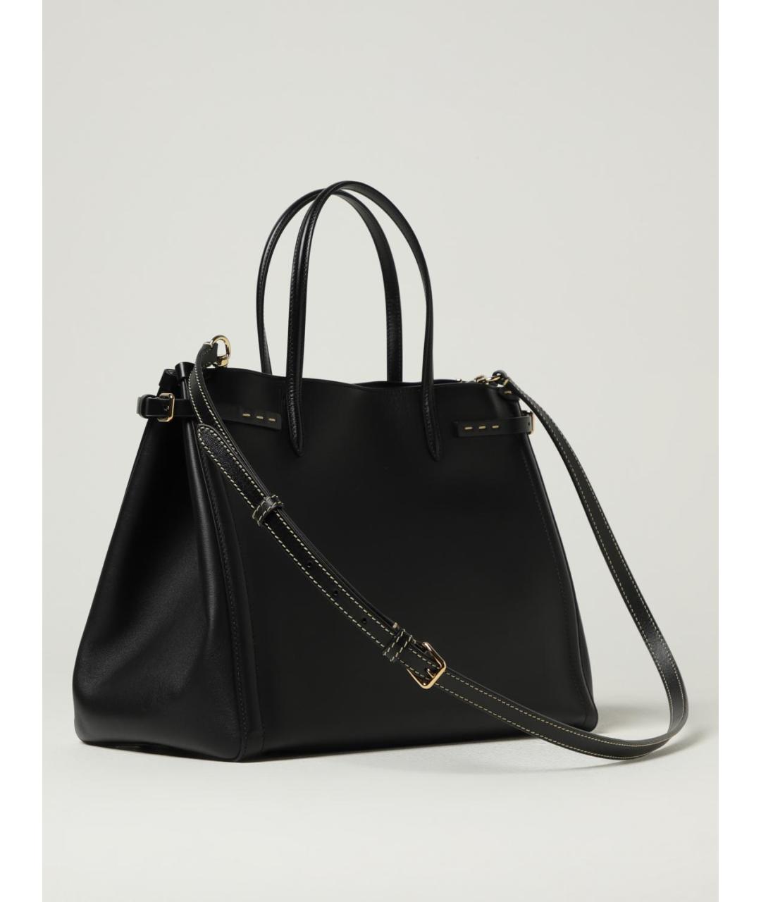 VALENTINO Черная кожаная сумка тоут, фото 3