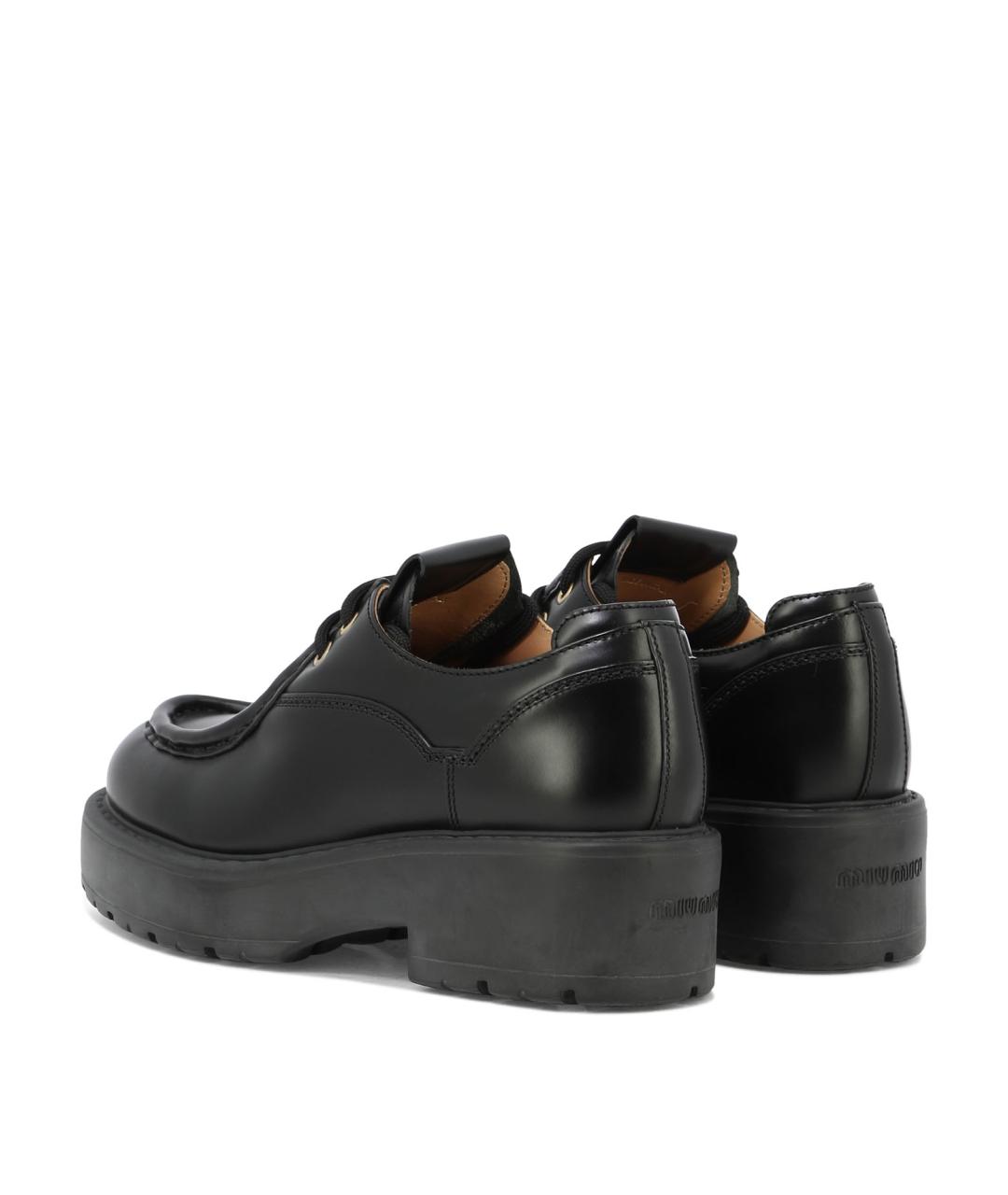 MIU MIU Черные кожаные лоферы, фото 4