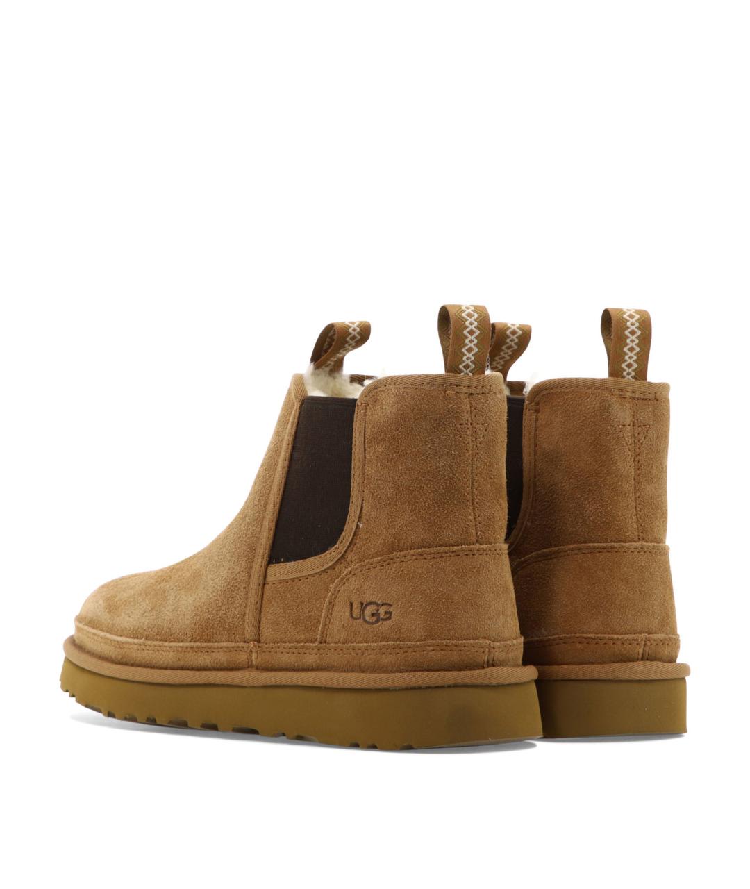 UGG AUSTRALIA Коричневые кожаные низкие ботинки, фото 4