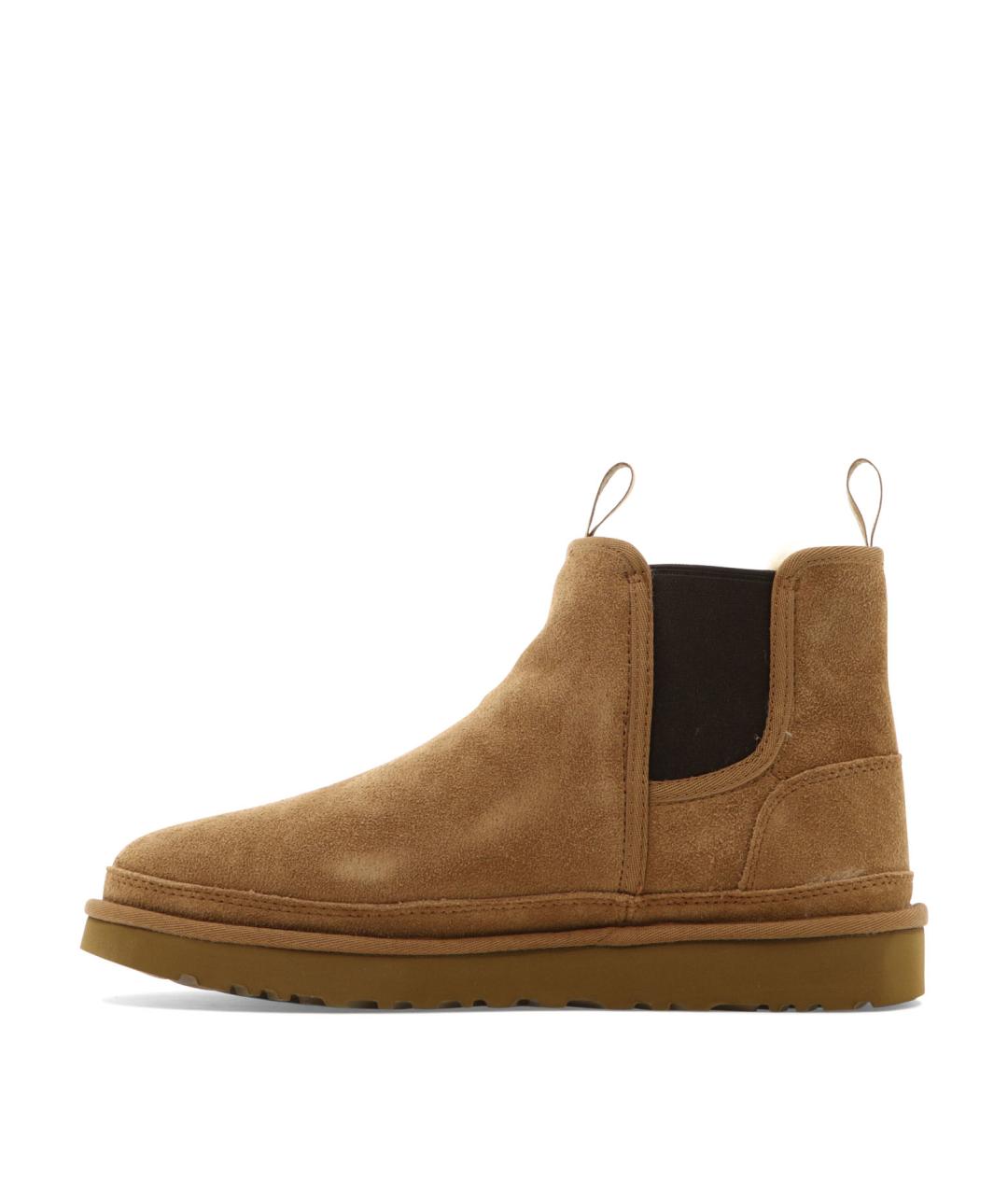 UGG AUSTRALIA Коричневые кожаные низкие ботинки, фото 3
