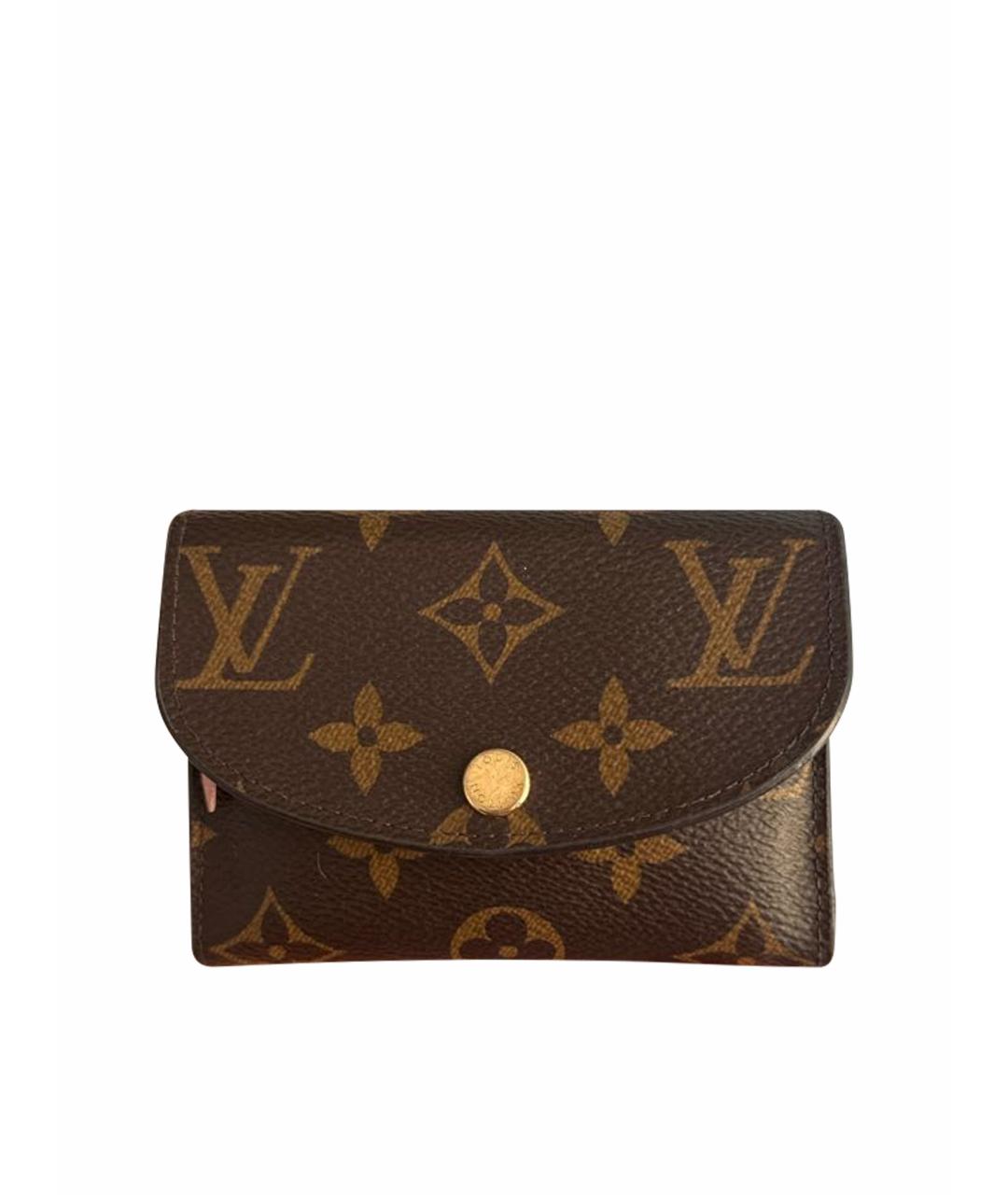 LOUIS VUITTON Коричневый кожаный кошелек, фото 1