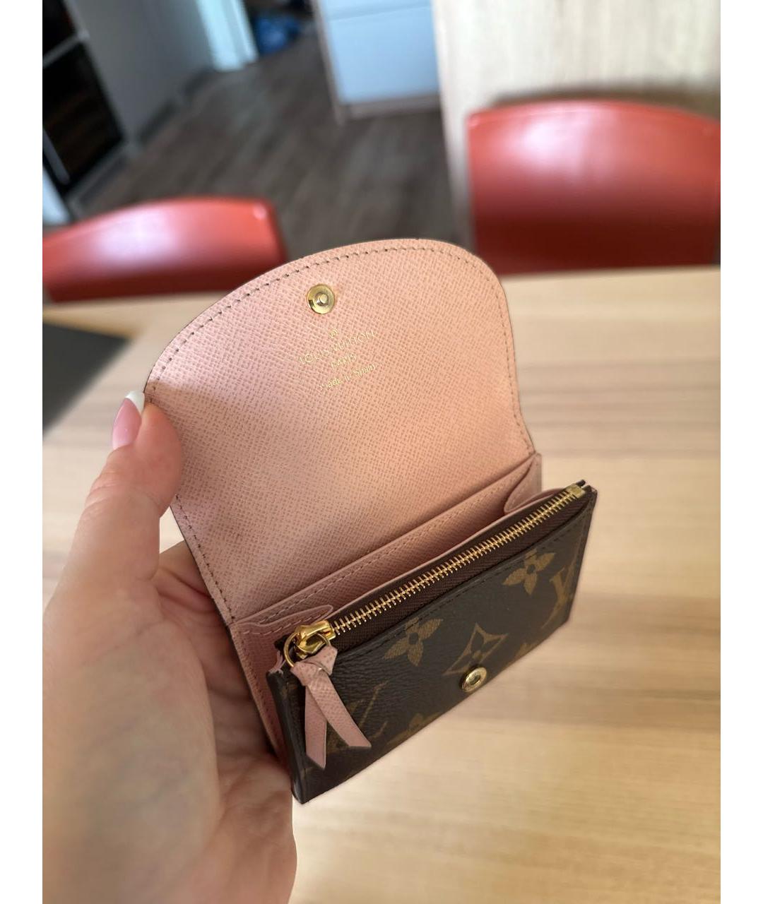 LOUIS VUITTON Коричневый кожаный кошелек, фото 4