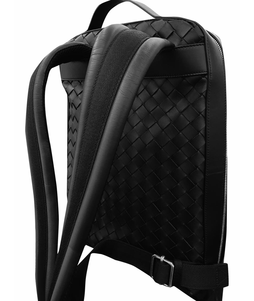BOTTEGA VENETA Черный кожаный рюкзак, фото 12