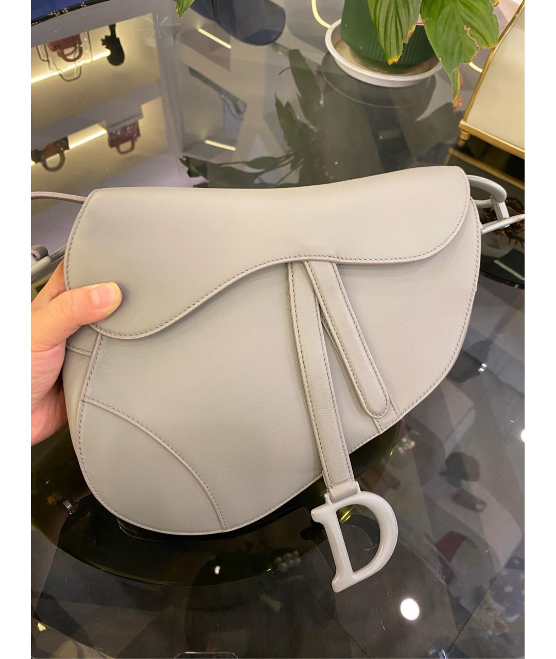 CHRISTIAN DIOR Белая кожаная сумка с короткими ручками, фото 5