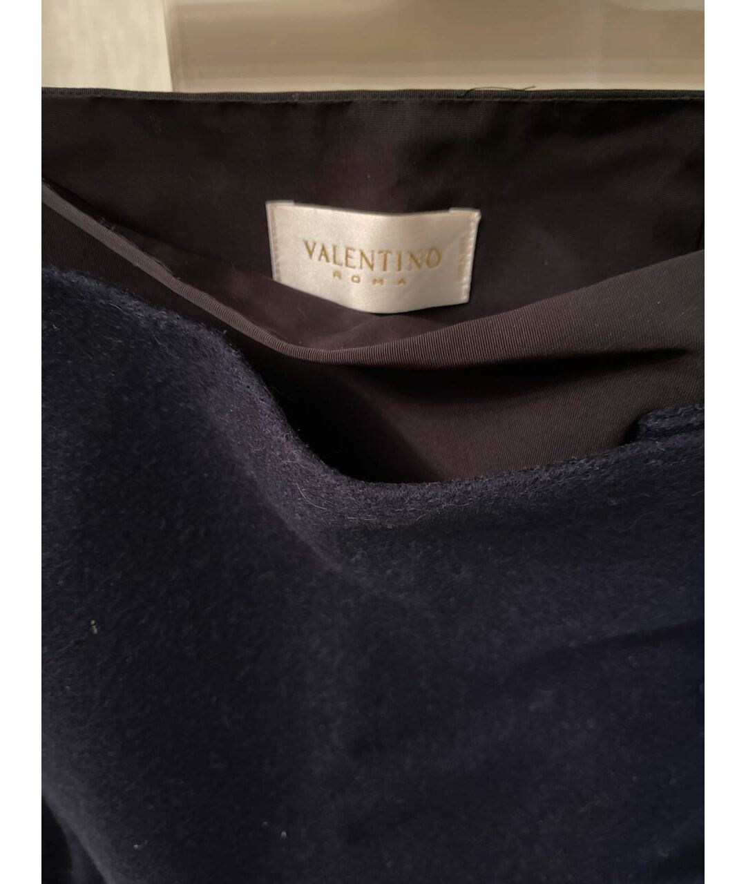 VALENTINO Синяя шерстяная юбка мини, фото 3