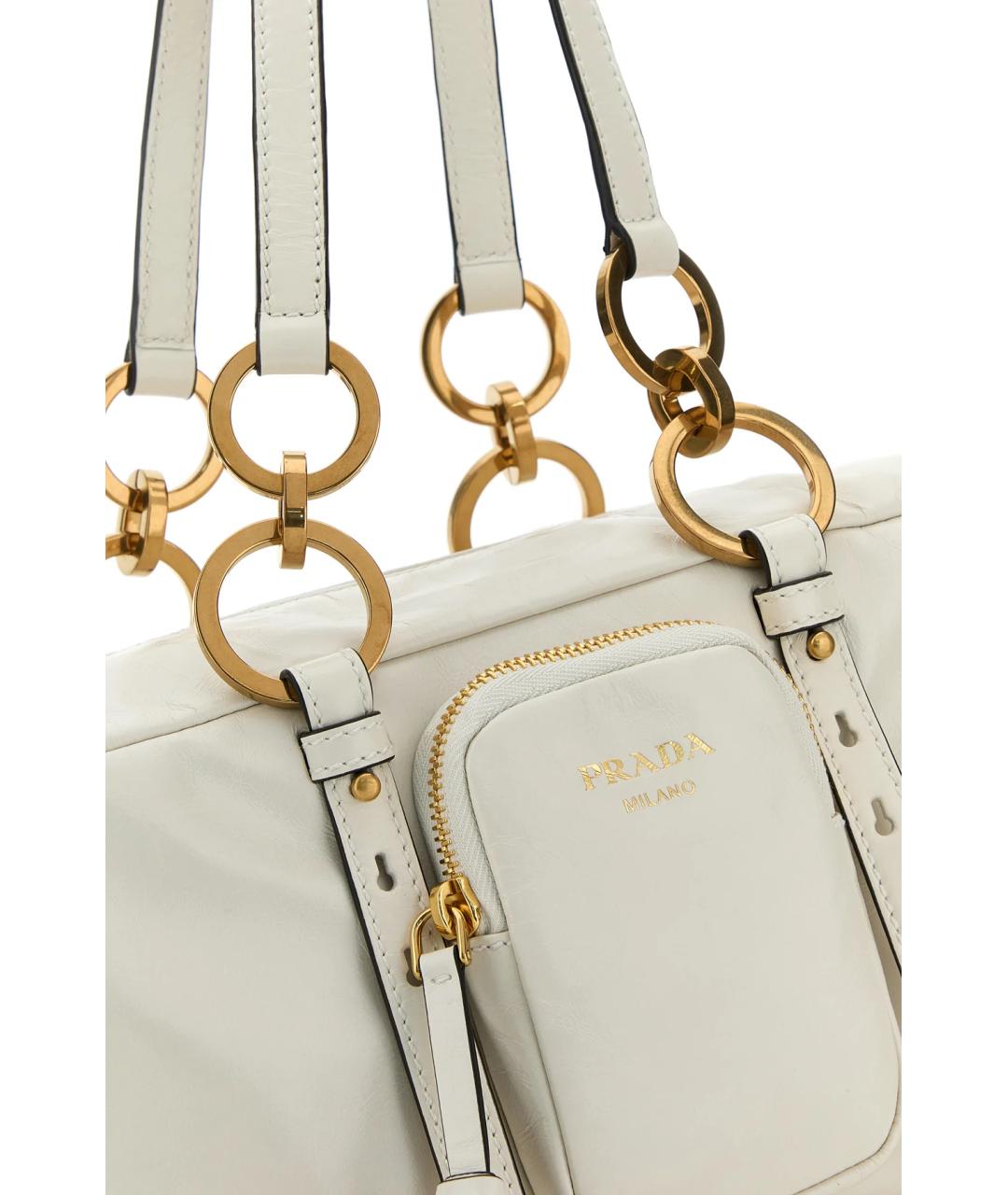 PRADA Бежевая кожаная сумка тоут, фото 4