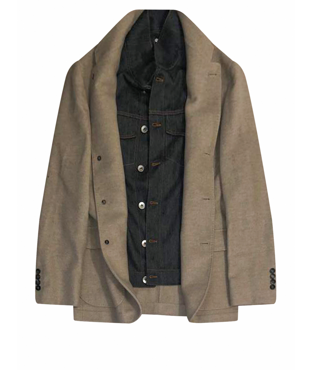 BRUNELLO CUCINELLI Бежевый кашемировый пиджак, фото 1