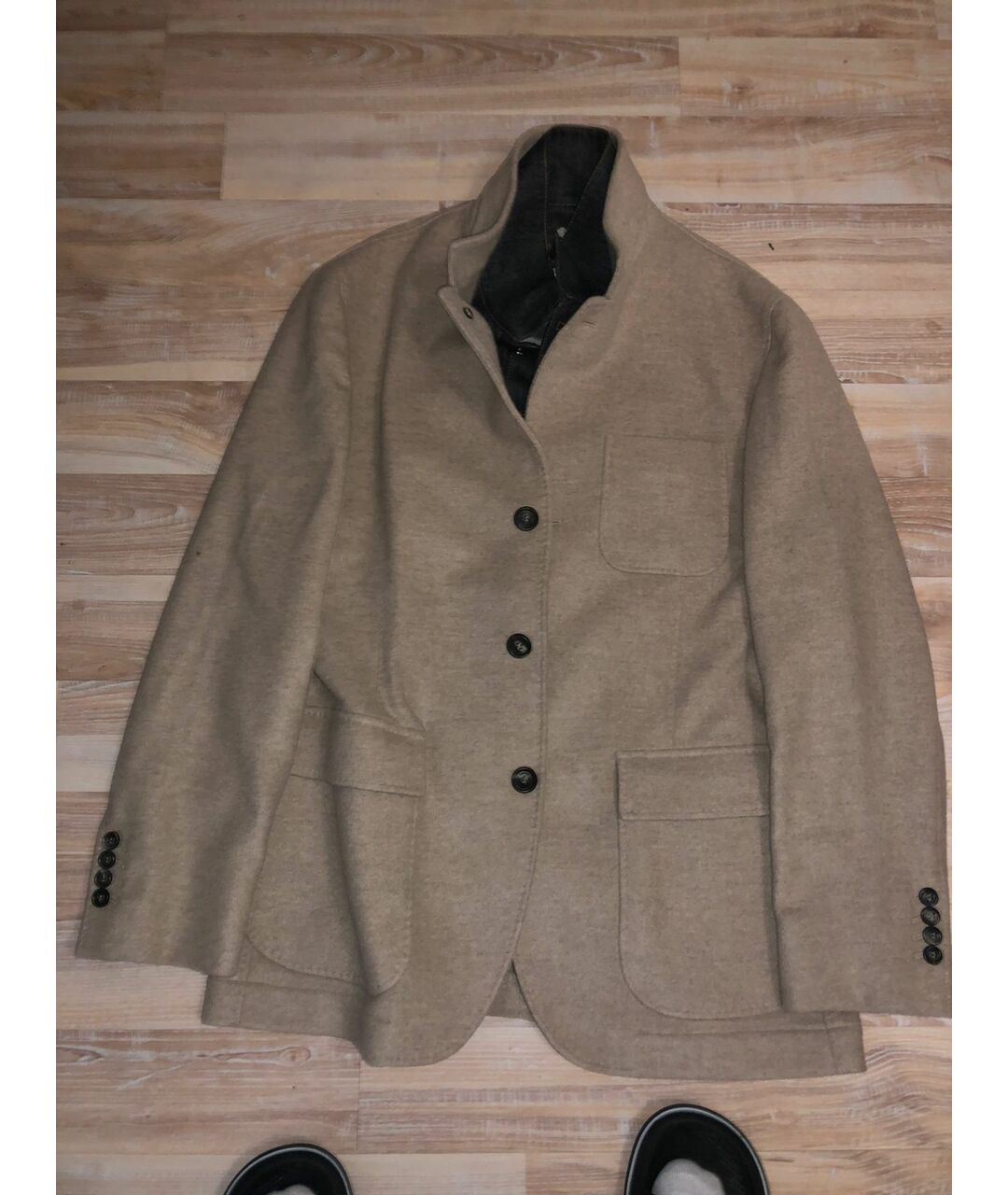 BRUNELLO CUCINELLI Бежевый кашемировый пиджак, фото 2