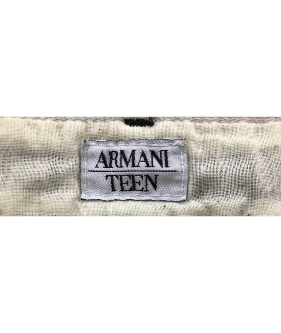 ARMANI JEANS Белые хлопковые прямые джинсы, фото 3