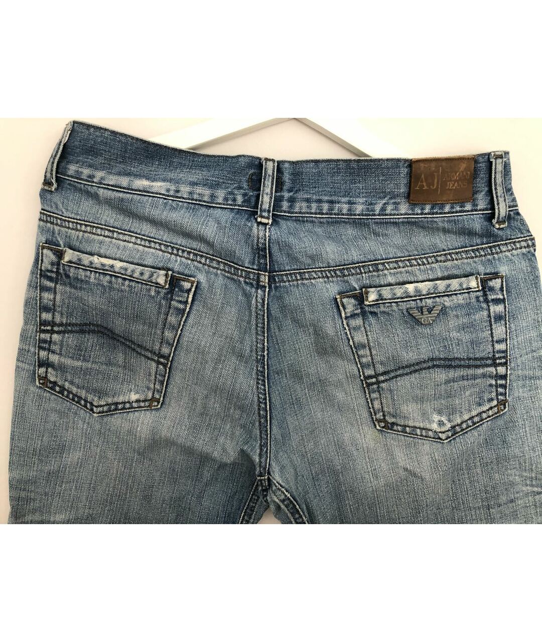 ARMANI JEANS Синие хлопковые прямые джинсы, фото 3