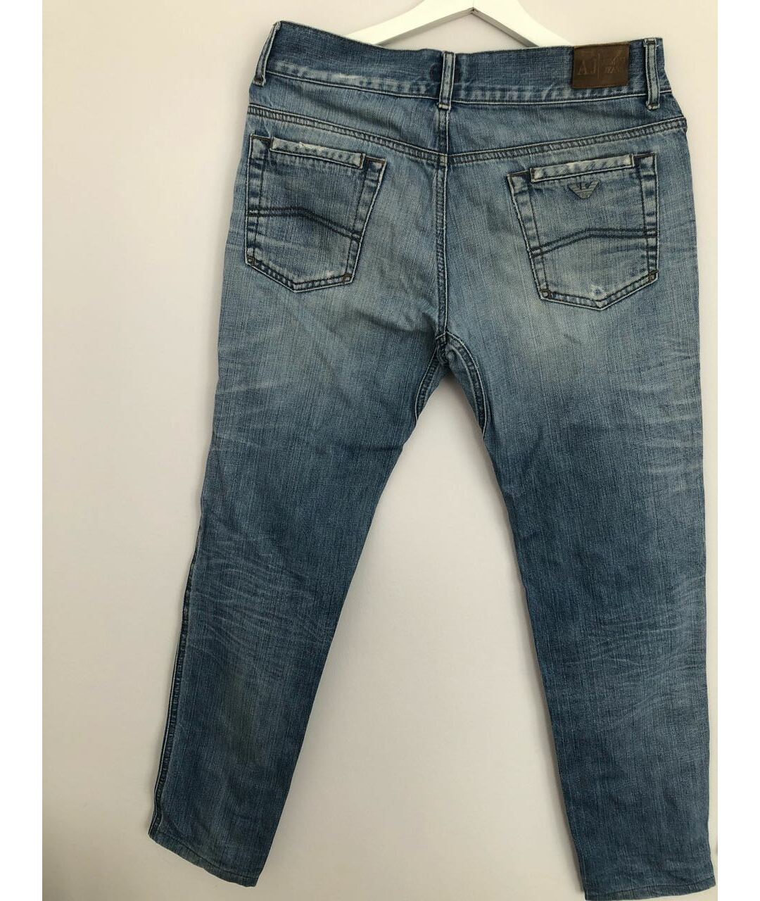 ARMANI JEANS Синие хлопковые прямые джинсы, фото 2