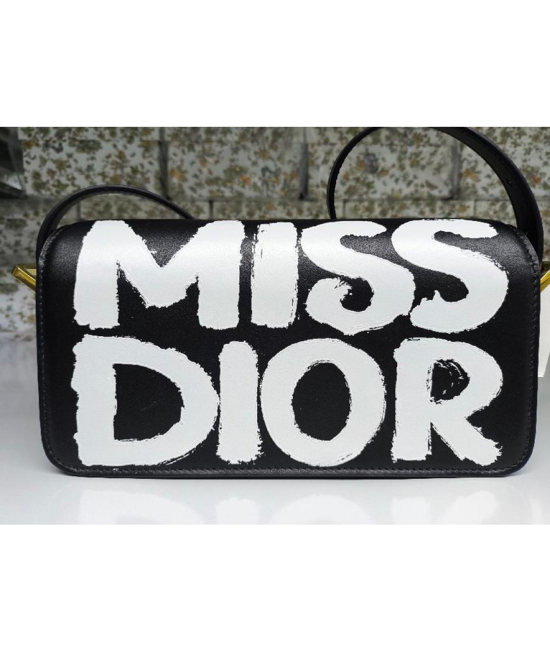 CHRISTIAN DIOR Черная кожаная сумка с короткими ручками, фото 4