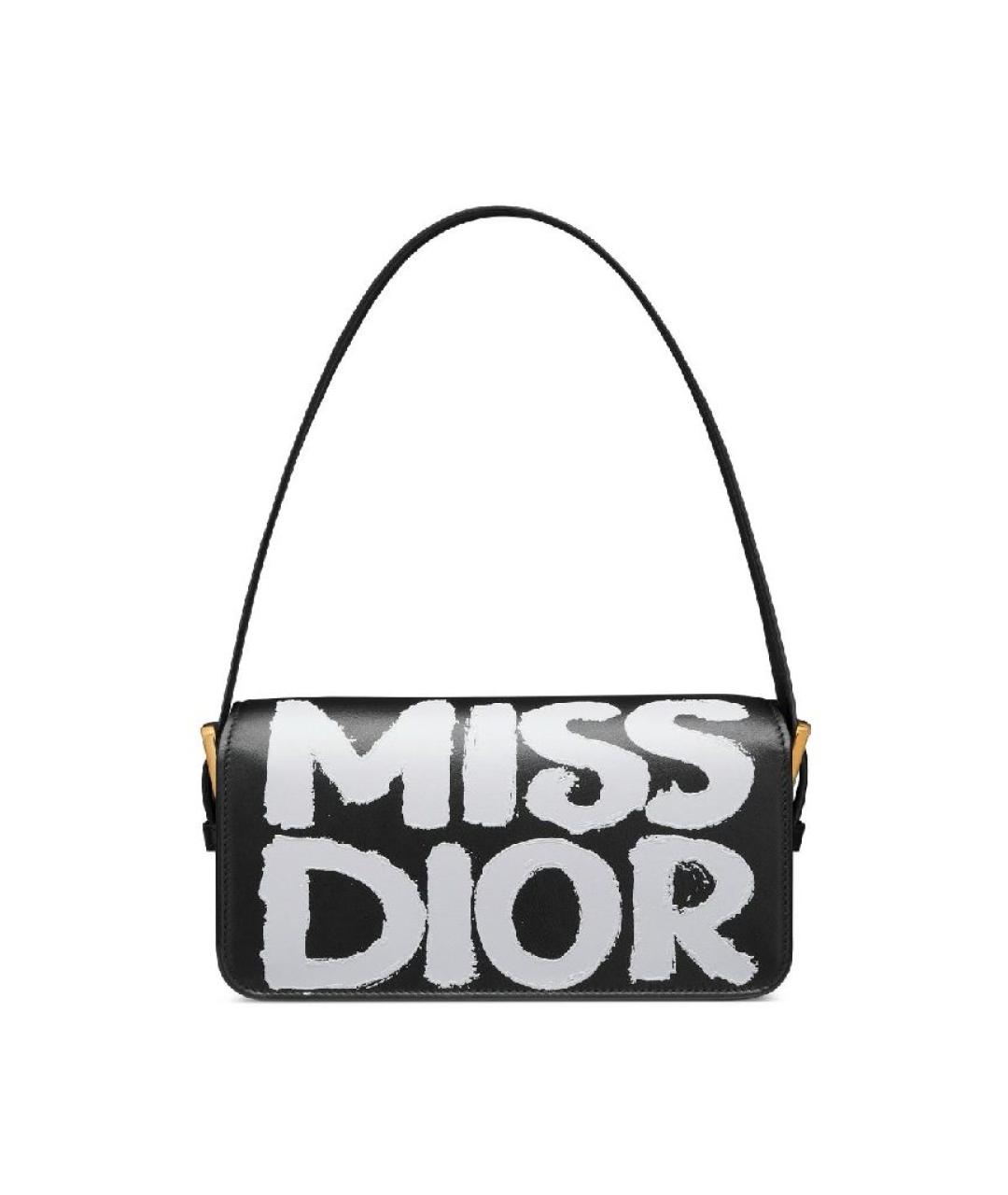 CHRISTIAN DIOR Черная кожаная сумка с короткими ручками, фото 3
