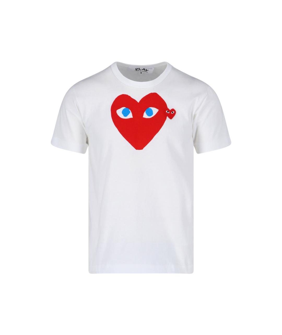 COMME DES GARÇONS PLAY Белая хлопковая футболка, фото 1